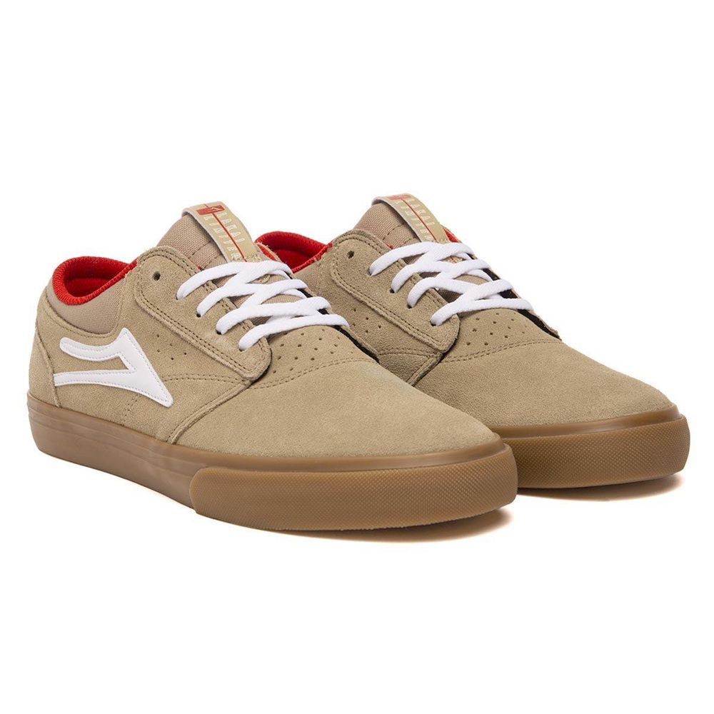 LaKai Griffin Brown/White Skate Shoes Mens | Australia FG2-6555